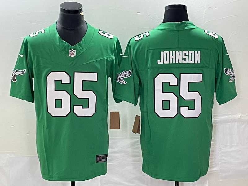 Men%27s Philadelphia Eagles #65 Lane Johnson Green 2023 FUSE Vapor Limited Throwback Stitched Jersey->philadelphia eagles->NFL Jersey